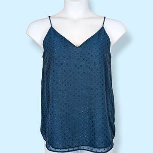 Calvin Klein Blue Metallic Flowy Top